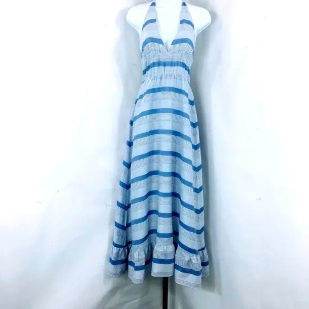 Letarte Maxi Dress Resort Wear Halter Top Tie Neck Cover Up Size XS